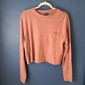 Wild Fable Pink Long Sleeve Crop Top
